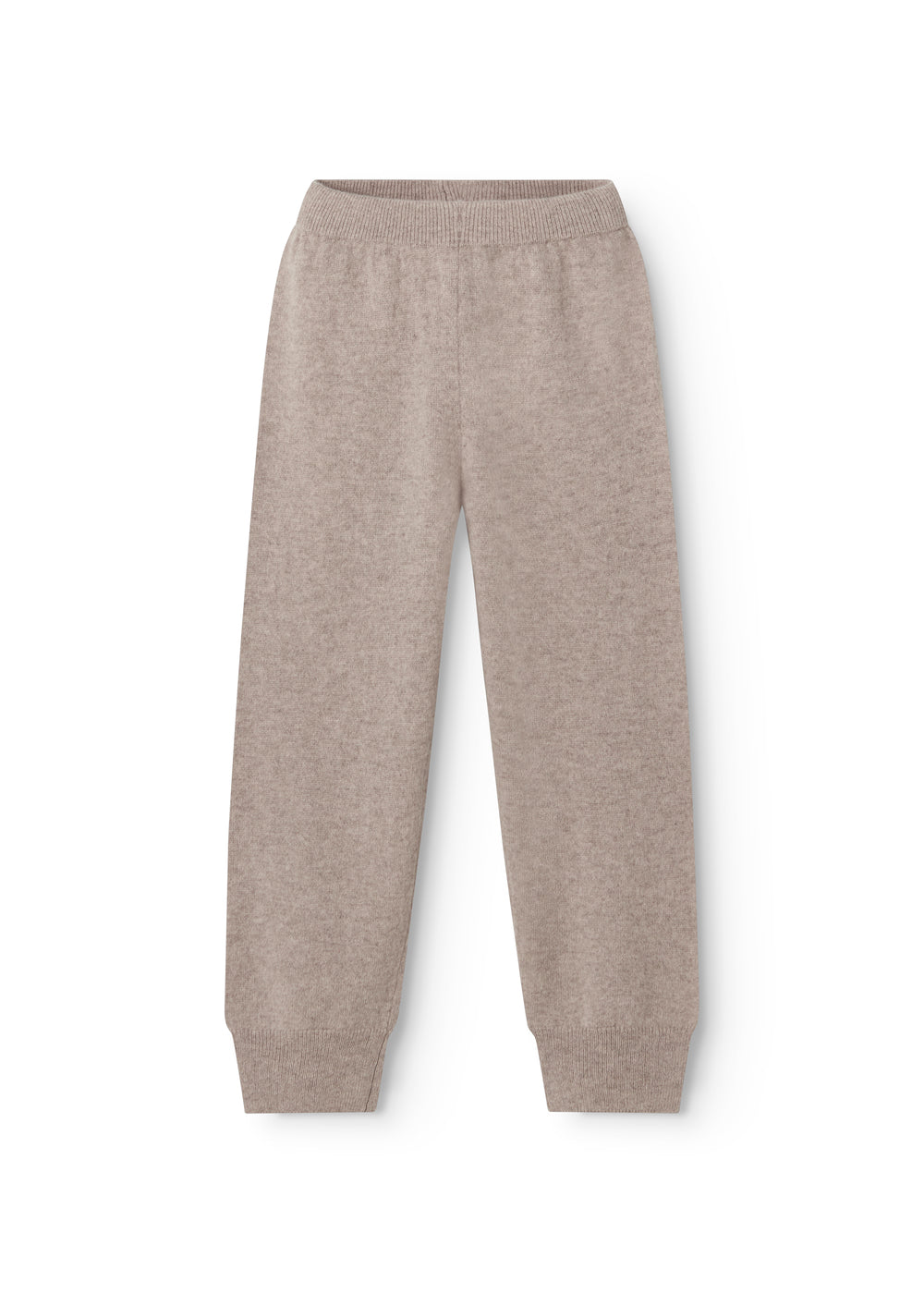 Peno cargo pants in alpaca melange, light gray with ribbed edge and elastic at the waist.