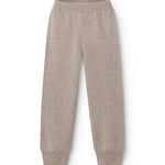 Peno cargo pants in alpaca melange, light gray with ribbed edge and elastic at the waist.