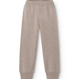 Peno cargo pants in alpaca melange, light gray with ribbed edge and elastic at the waist.