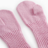 Pink ribbed stripe baby carrier with ribbed edge and thumb closure.