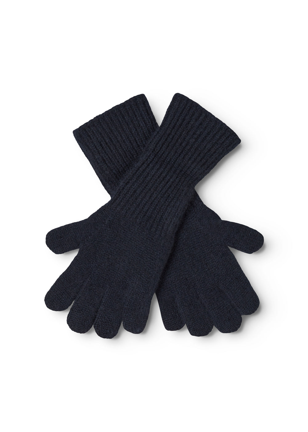 Long Kashmir handkerchief in dark indigo, paired with a ribbed handle.