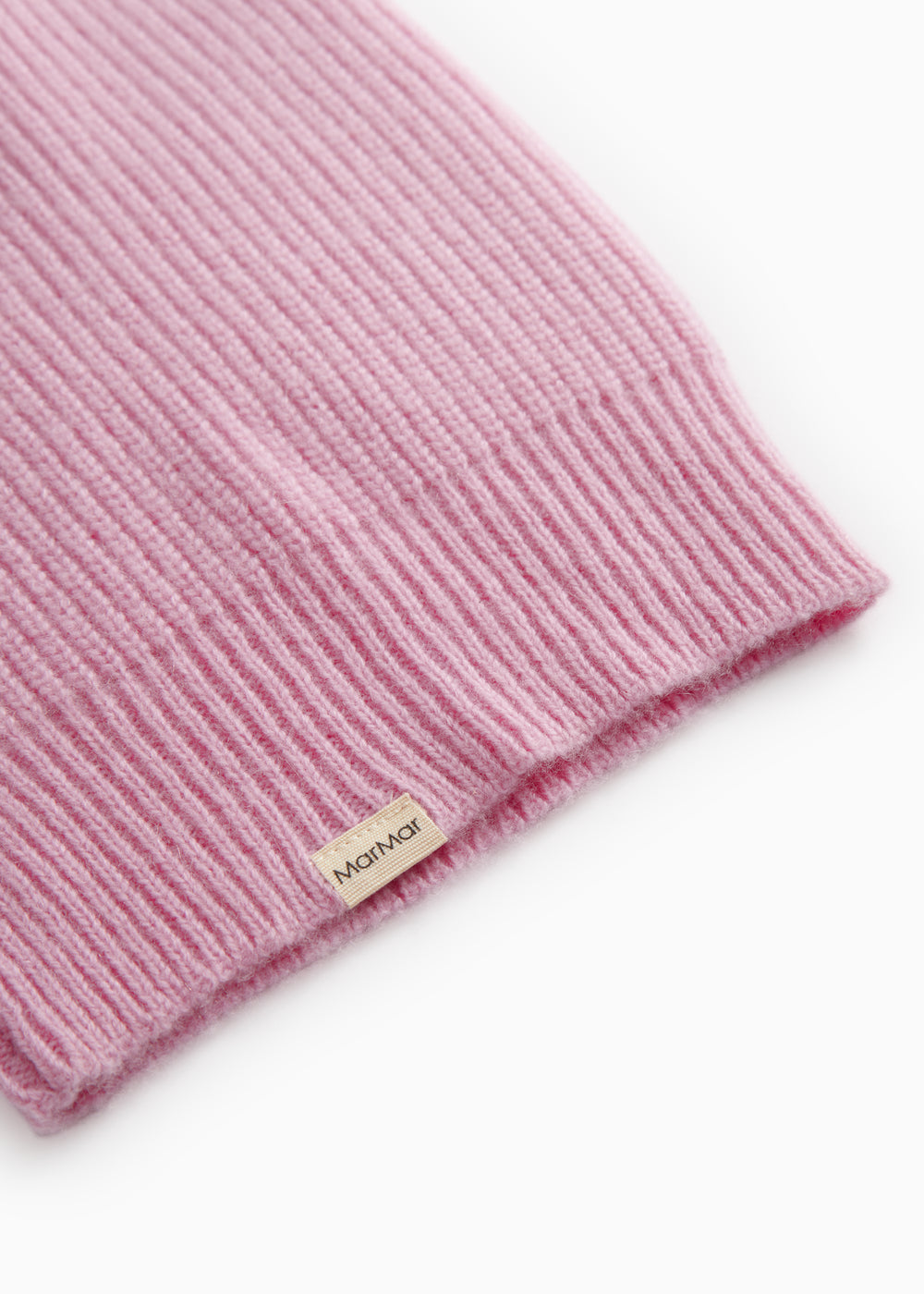 Amaro Kashmir hue and rose rib stripe with folded edge and logo label at the bottom.
