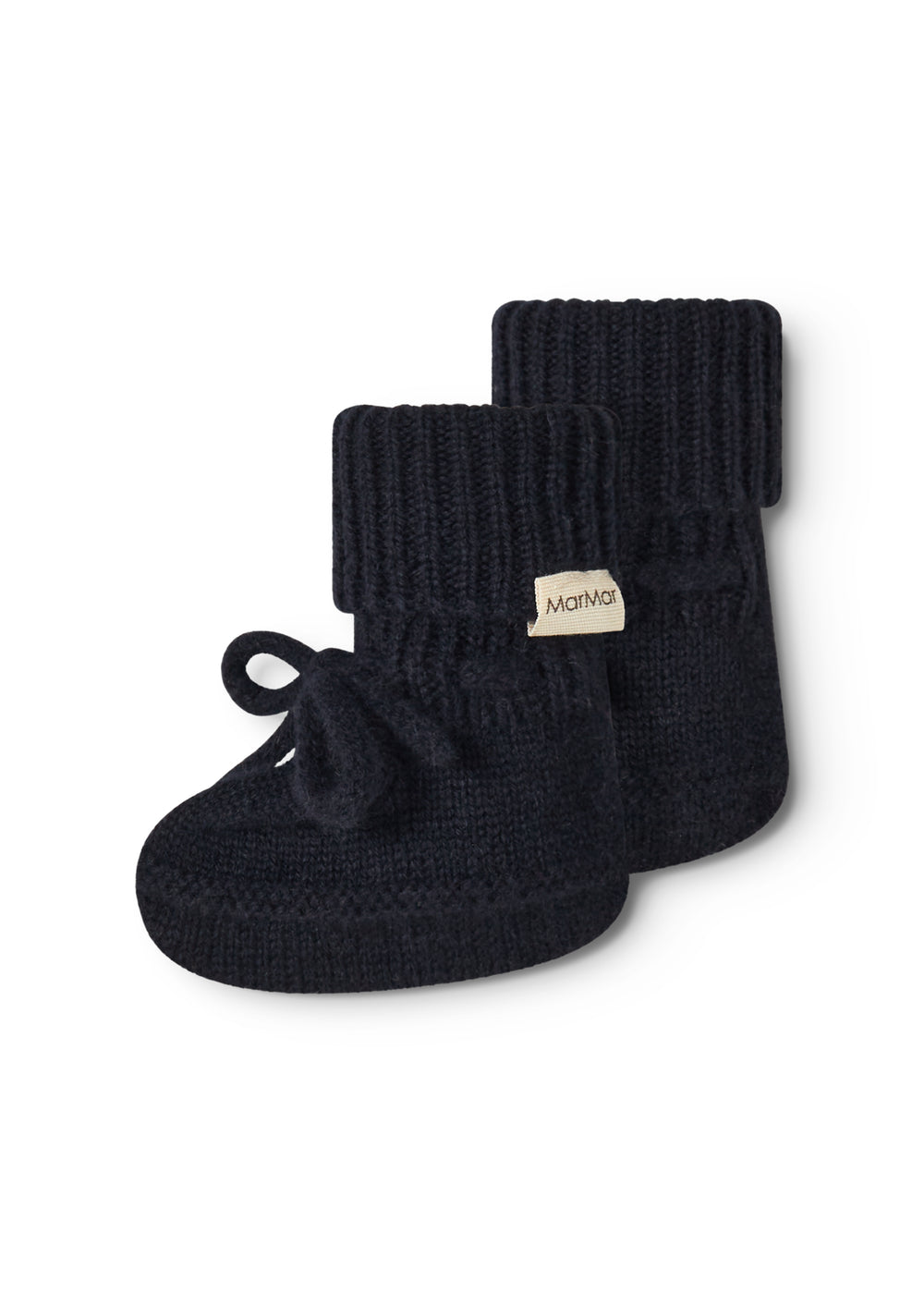 Indigo knitted baby socks with cuff and MarMar brand