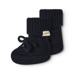 Indigo knitted baby socks with cuff and MarMar brand