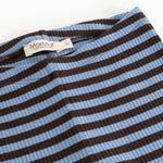 Striped leggings with elastic lining and MarMar brand at the waist.