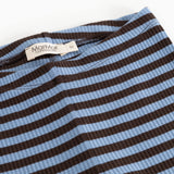 Striped leggings with elastic lining and MarMar brand at the waist.