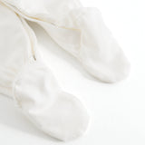 Baby ones with white closed feet and loose fall in the legs