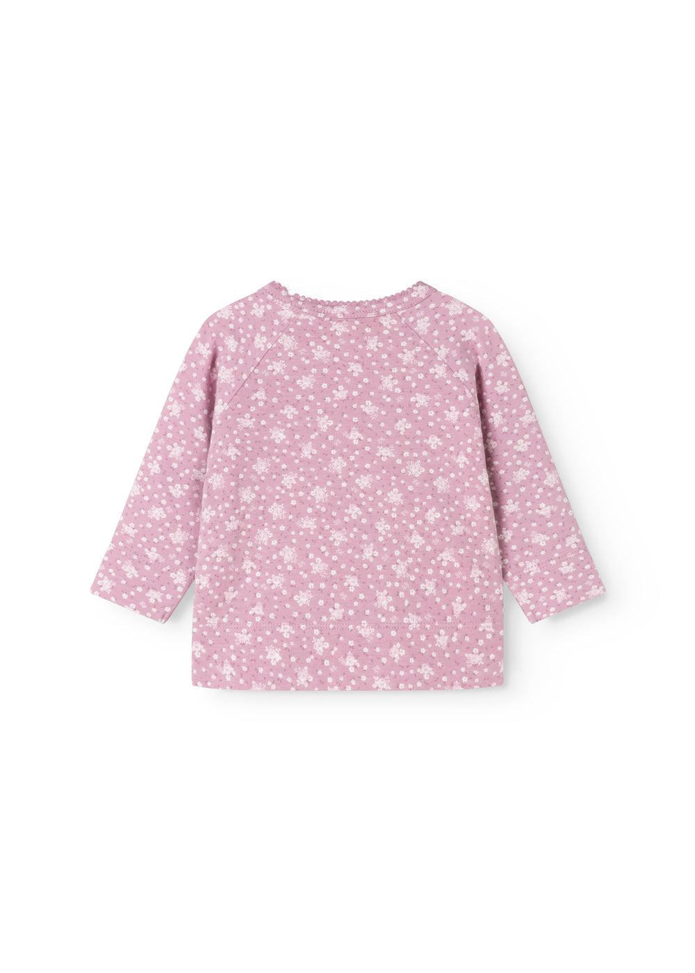 Pink blouse with long sleeves and small floral print