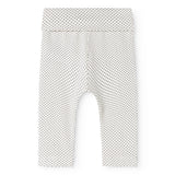 Baby leggings with small black dots and elastic waistband