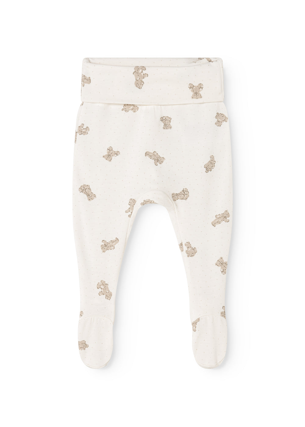 Baby tights with teddy bear print all over and elastic waist.