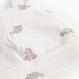 White baby hue with small teddy bear print