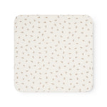 Offwhite rug with teddy bear pattern in rectangular shape with rounded corners