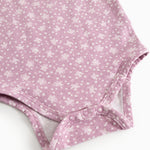 Floral bodystocking with flower print and snap buttons at the crotch