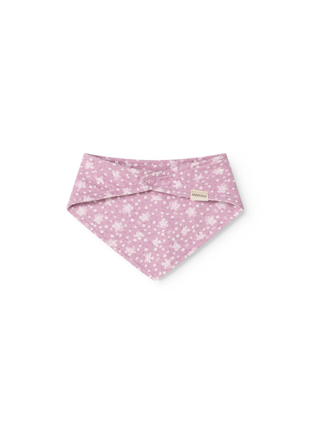 Satin bow in pink with white pattern and snap closure