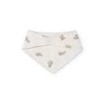 Plush teddy bear print and adjustable neck closure.