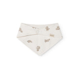 Plush teddy bear print and adjustable neck closure.