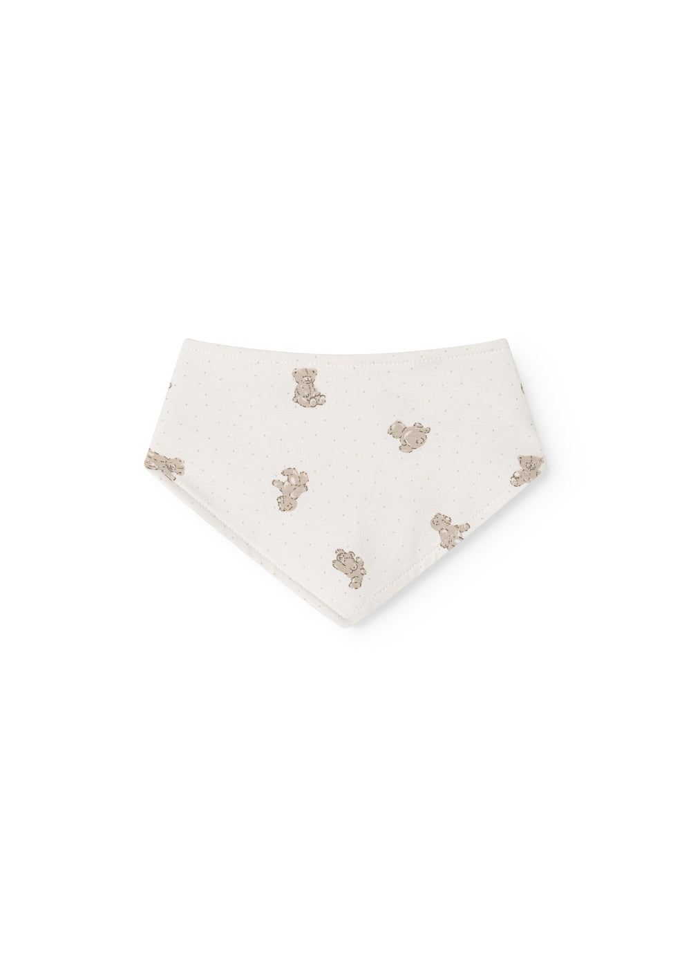 Small teddy bear print triangle-shaped lapel in beige