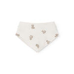 Small teddy bear print triangle-shaped lapel in beige