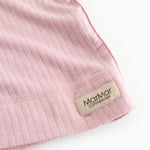 Pink long-sleeve blouse with ribbed edge and MarMar Copenhagen branding on the hem.