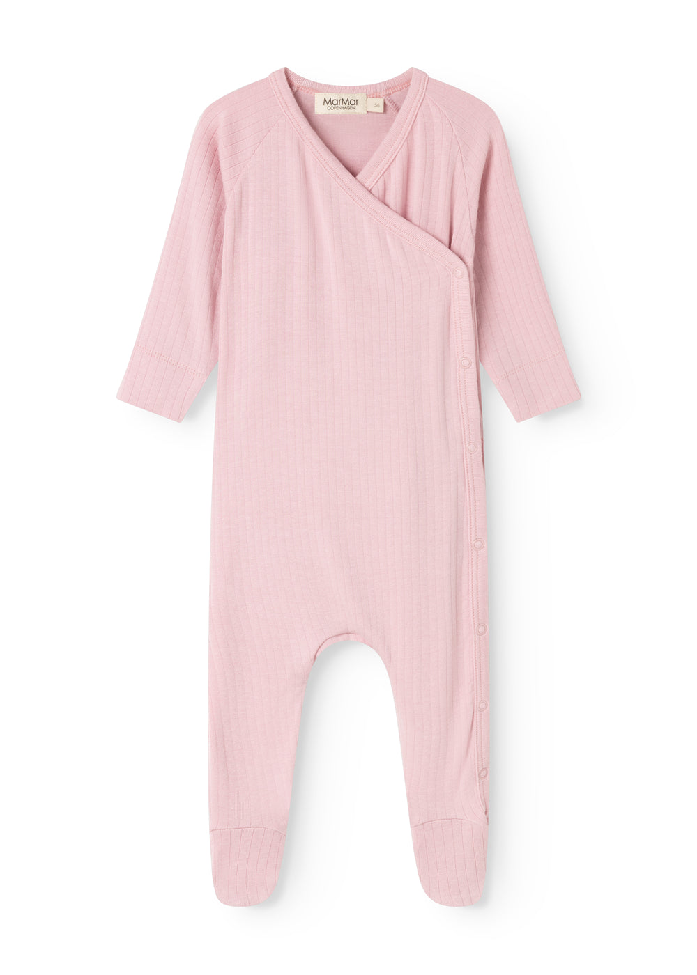 Pink dress with front button closure and turn-down collar