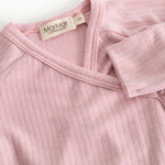 Pink jumpsuit with ribbed collar and MarMar Copenhagen brand