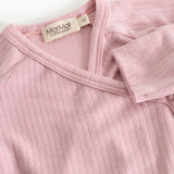 Pink jumpsuit with ribbed collar and MarMar Copenhagen brand