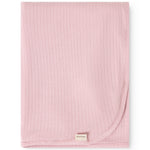Pink carpet Alida Smoothie folded square with smooth edge and label.