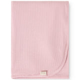 Pink carpet Alida Smoothie folded square with smooth edge and label.