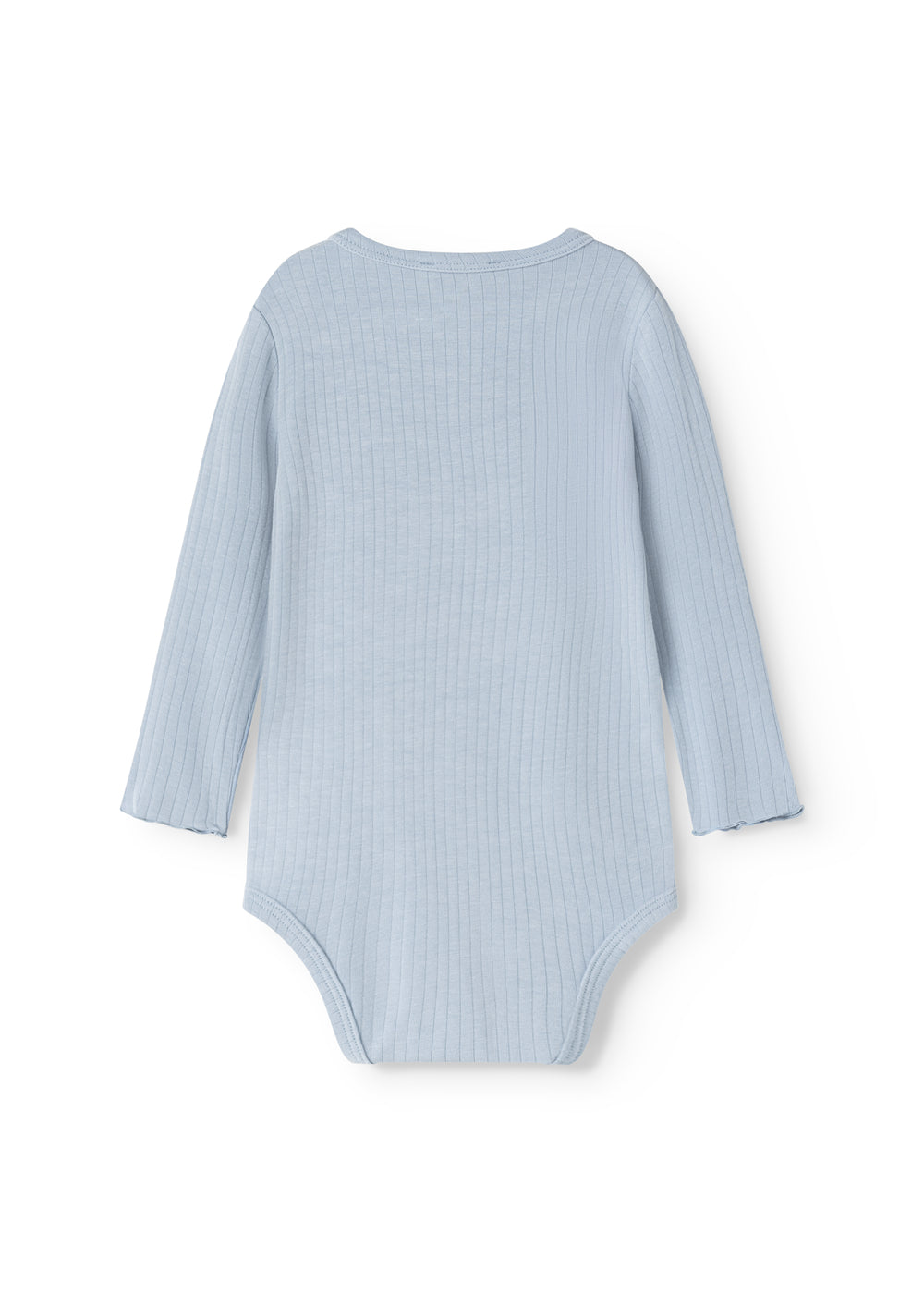 Light blue bodystocking with long sleeves and a round neckline at the back.