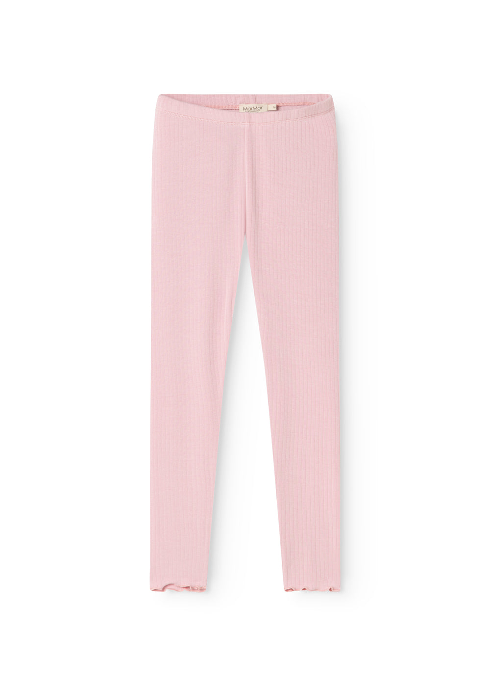 Lani leggings in pink rib knit with a slim fit and elastic waistband.