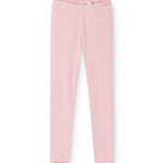 Lani leggings in pink rib knit with a slim fit and elastic waistband.