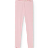Lani leggings in pink rib knit with a slim fit and elastic waistband.