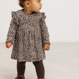 Leo Ramona Frill LS, Dress - Dark Brown Leo