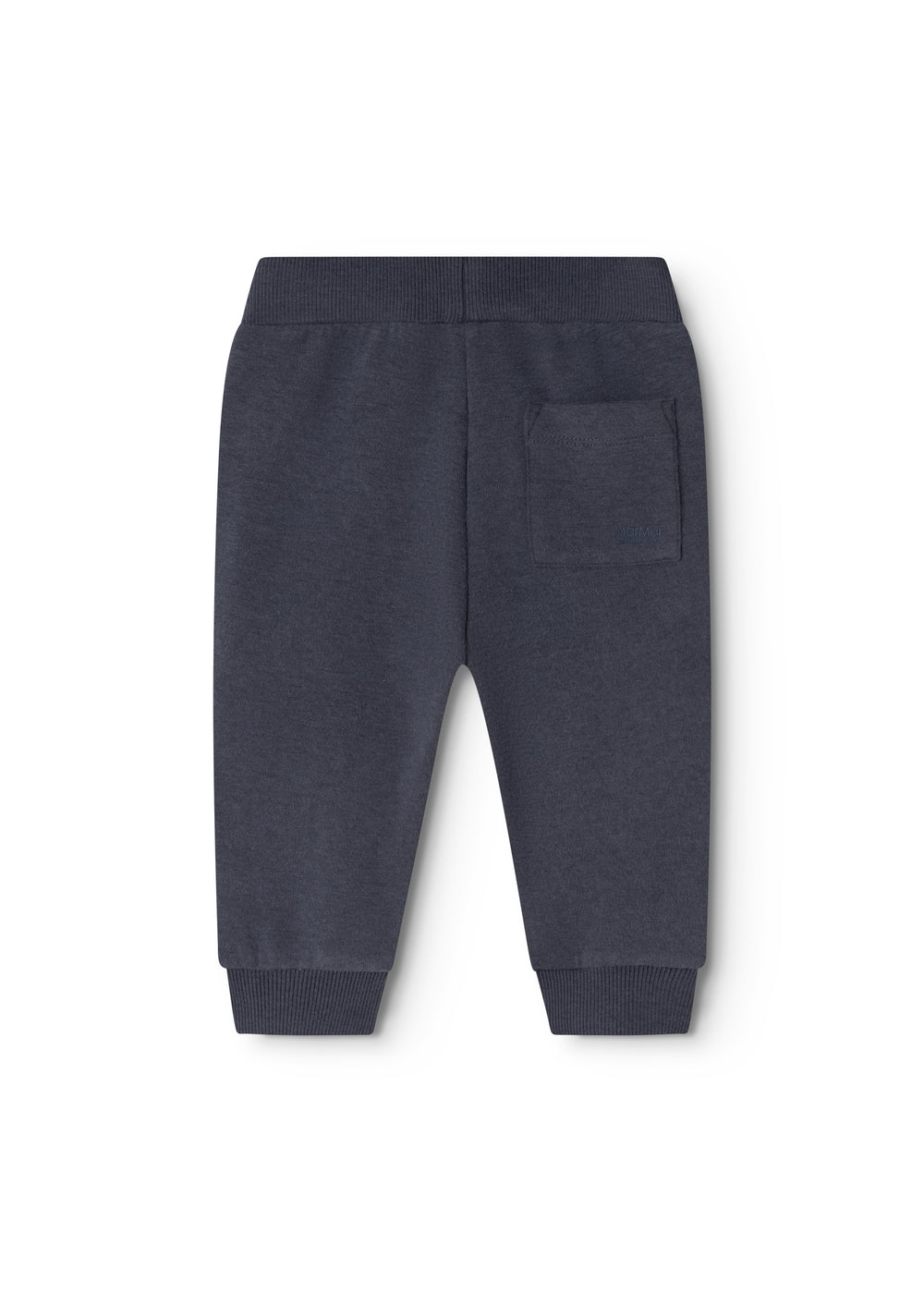 Baby shorts set with back pocket in dark ink blue with ribbed ankle edge.