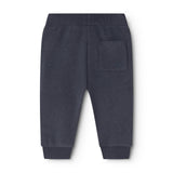 Baby shorts set with back pocket in dark ink blue with ribbed ankle edge.