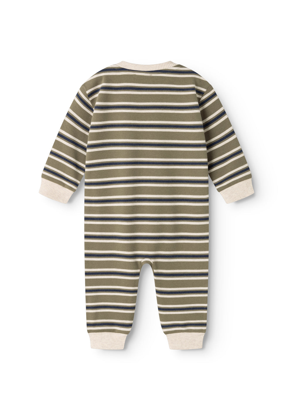 Striped dress with a stripe pattern on the back, long sleeves and ripped leg ends.
