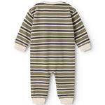 Striped dress with a stripe pattern on the back, long sleeves and ripped leg ends.