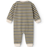 Striped dress with a stripe pattern on the back, long sleeves and ripped leg ends.