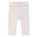 Long baby pants with elastic waistband and uniform vertical knitting