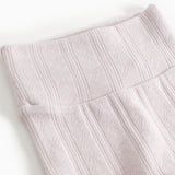 Baby pants with a close-up of a vertical pattern and elastic edge.
