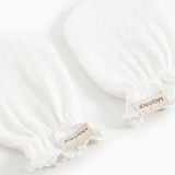 Fingerless gloves without elastic cuffs.