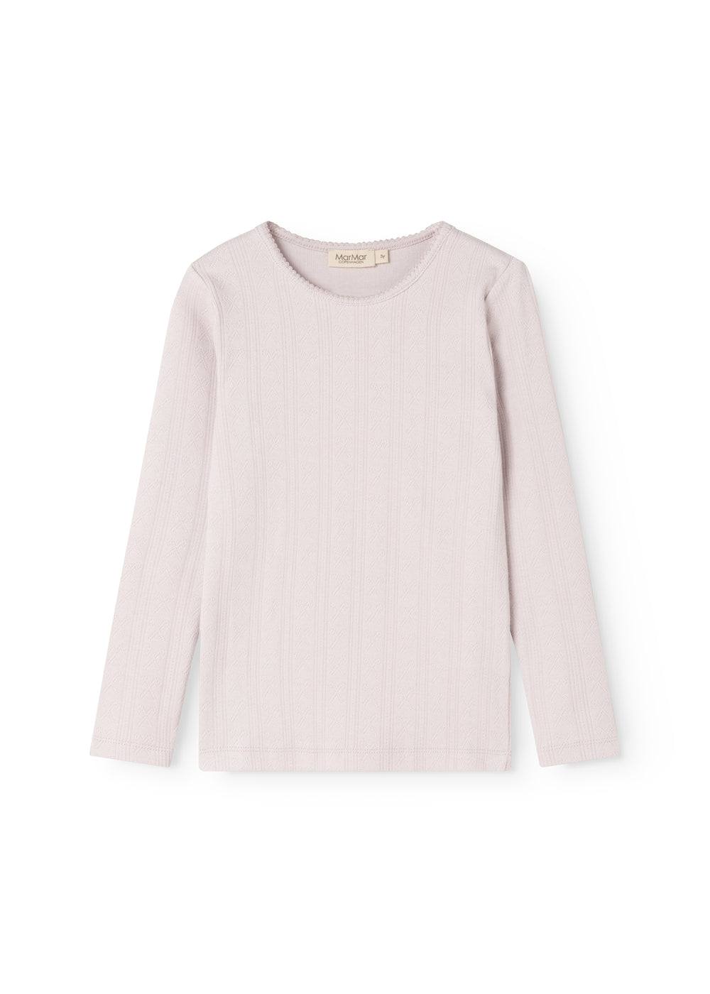 Kids T‑shirt in light purple with long sleeves and a round neck.