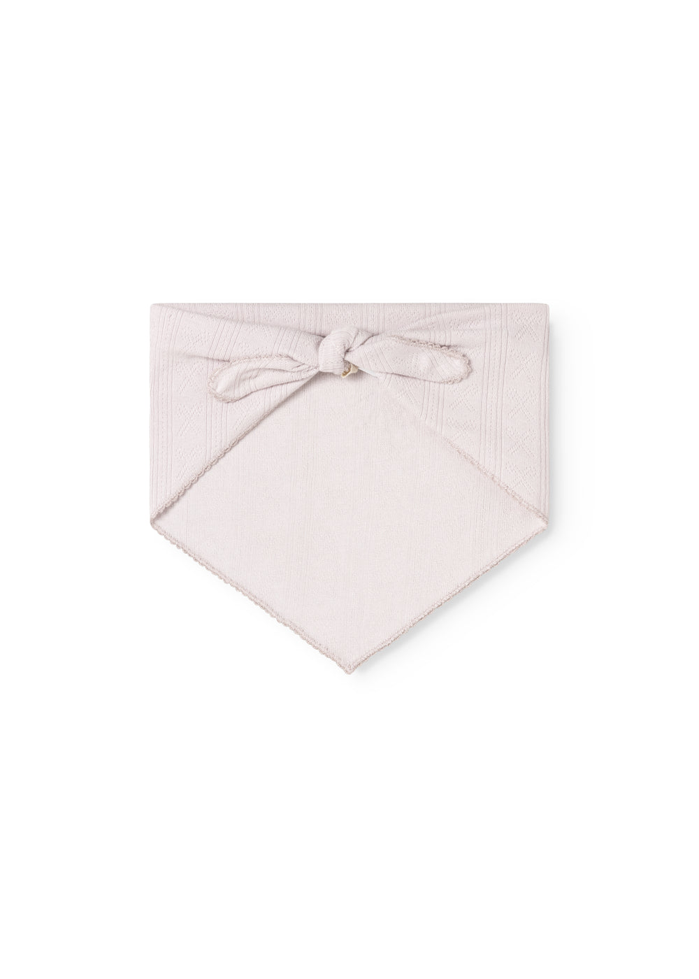 Light purple triangle scarf with a bow knot at the top.