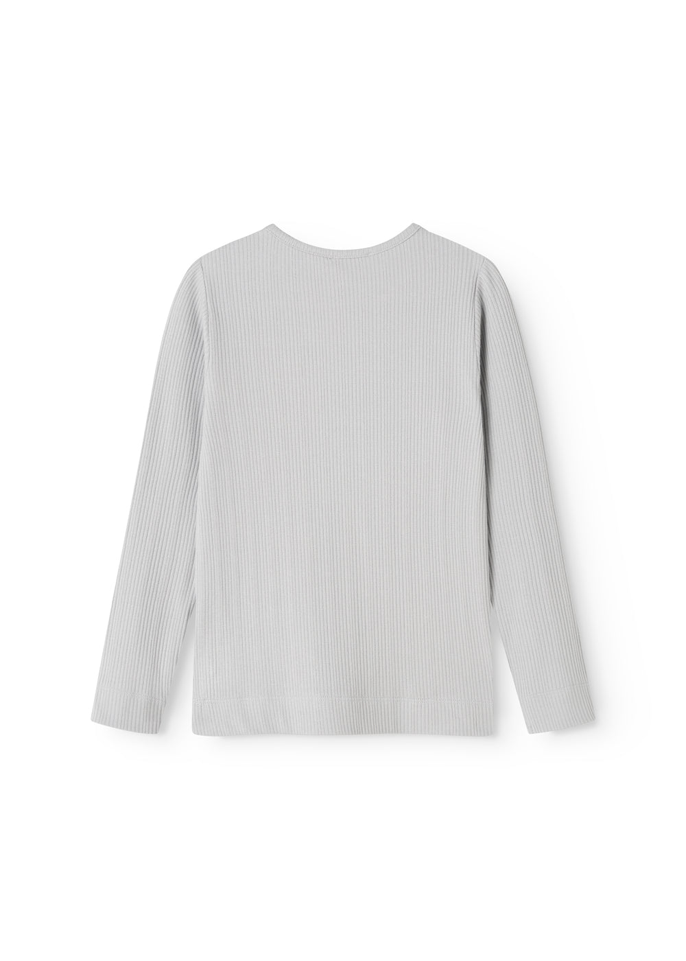 Light gray long-sleeve T‑shirt with crew neck (back view)