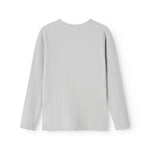 Light gray long-sleeve T‑shirt with crew neck (back view)