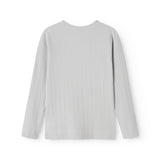 Light gray long-sleeve T‑shirt with crew neck (back view)