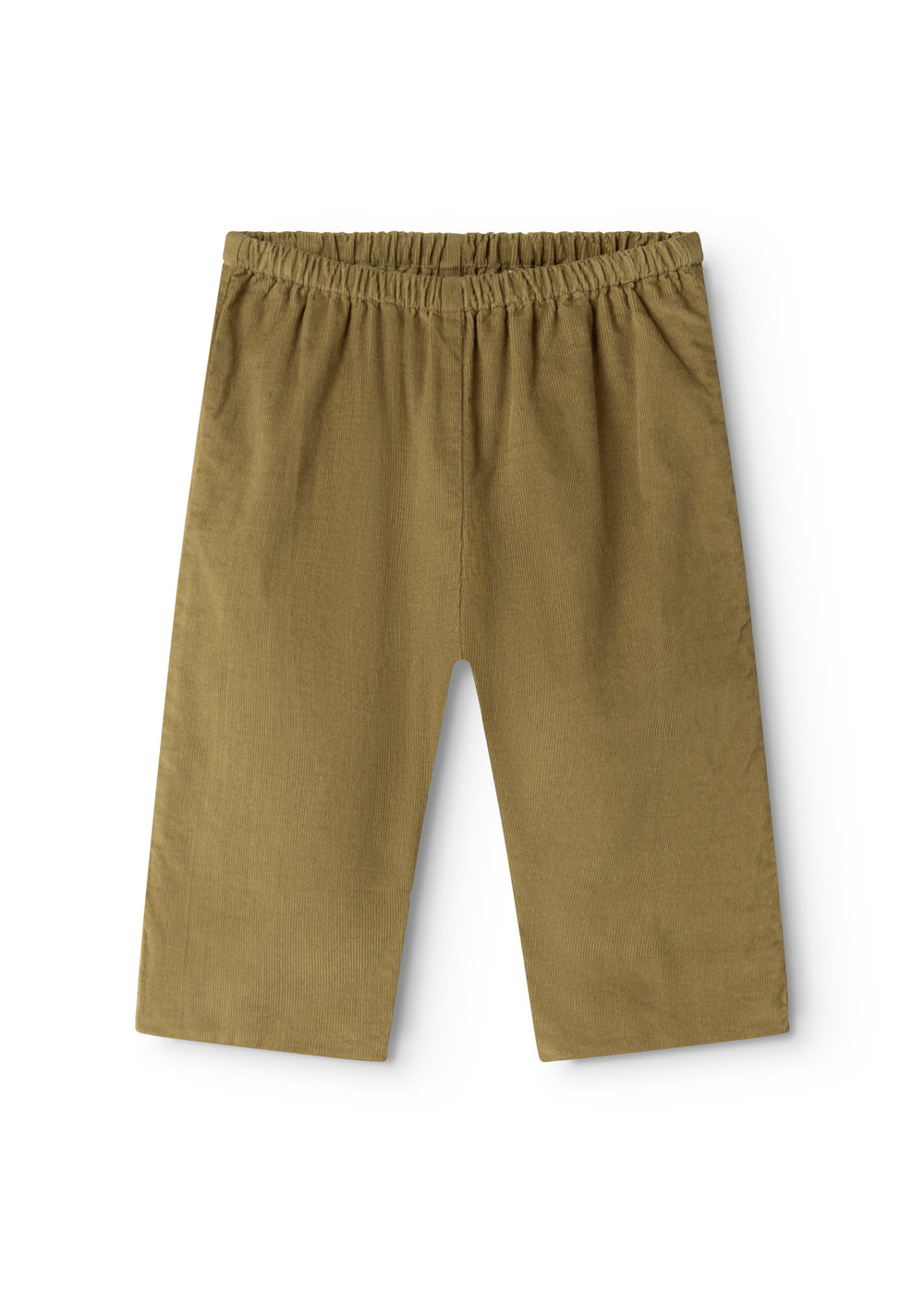 Dark bronze baby pants with elastic waistband and straight legs