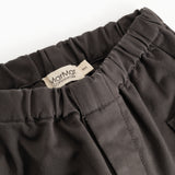 Leather Pants - Raven: elastic lining with drawstring, visible seam and label tag.