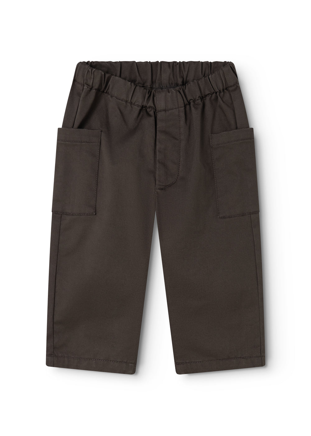 Pants Polle - Black in dark color with elastic waistband, drawstring and side pockets