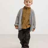 Tarono, Knit cardigan - Grey Melange Stripe